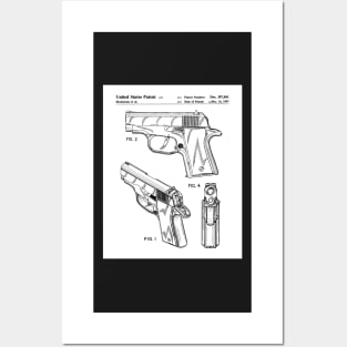 Sig Sauer Pistol Patent - Firearm Enthusiast Gun Lover Art - White Posters and Art